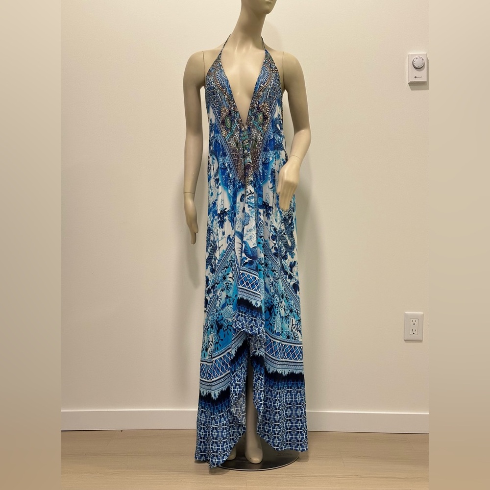 Shahida Parides Blue Infinity Long Maxi Kaftan Dress
